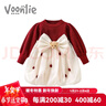凡獵女童連衣裙秋裝2025新款洋氣周歲寶寶禮服抓周兒童公主裙春秋 紅色 90 曬單實(shí)拍圖