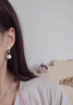 祥瑞天賜法式復古優(yōu)雅氣質(zhì)感小眾閃耀粉光珍珠耳環(huán)/耳夾 冰雪女王(銀鍍金耳針) 曬單實(shí)拍圖