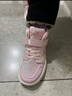 百麗童鞋冬兒童加絨高幫運動(dòng)鞋女童保暖板鞋跑步鞋 米/粉色30 曬單實(shí)拍圖