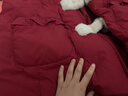 紫涵（ZIHAN）紫涵木耳邊立領(lǐng)短款羽絨服女年冬季甜美學(xué)院風(fēng)白鴨絨外套 新年紅 XS 曬單實(shí)拍圖