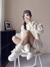 ACLNX卡通厚底板鞋女2025年春夏季新款面包鞋復(fù)古學(xué)生百搭休閑運(yùn)動鞋 黃蘭色 37 曬單實(shí)拍圖