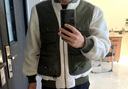 dickies棉服 時(shí)尚拼接色多口袋厚外套夾克 男式羊羔絨外 奶油色 L 曬單實(shí)拍圖