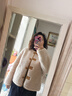 三彩三彩女裝2024冬季新款綿羊毛皮草羊羔毛外套圓領(lǐng)短款小個(gè)子女 曬單實(shí)拍圖