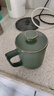 潔雅杰陶瓷馬克杯帶蓋水杯子(450ml)牛奶杯早餐杯辦公杯男女茶杯綠色 曬單實(shí)拍圖