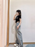 蘿美醬天絲牛仔褲女2025新款夏季小個(gè)子休閑褲高腰夏天冰絲寬松闊腿褲子 藍(lán)色 天絲牛仔褲常規(guī) M 【建議95-110斤】 曬單實(shí)拍圖