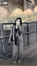 韓璐嬌（hanlujiao）時尚套裝女2025春季新款搭配一整套毛呢外套休閑直筒闊腿褲兩件套 灰色毛呢套裝 M 曬單實(shí)拍圖