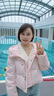 Mandy Zhang云朵泡芙90絨短款面包羽絨服女冬季粉色連帽小個(gè)子外套 櫻花粉 S 曬單實(shí)拍圖