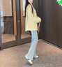 AEMAPE淺色微喇牛仔褲女秋夏季2025新款馬蹄褲小個(gè)子高腰顯瘦喇叭褲子 淺藍色 M 【建議98-110斤】 曬單實(shí)拍圖