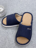 樸西透氣防臭亞麻拖鞋女士居家四季室內家用軟底防滑地板涼拖鞋女夏天 霧霾藍 40-41 曬單實(shí)拍圖