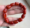 寶辛梵瑞  BOSFRU天然滿(mǎn)色滿(mǎn)肉火焰紋南紅瑪瑙隨形手串原石原礦男女款手鏈生日禮物 曬單實(shí)拍圖