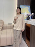 莫代爾2025年新款情侶睡衣女春秋季100%純棉長(zhǎng)袖圓領(lǐng)套裝男士季家居服 CX522情侶裝兩套價(jià) M 女，男L 曬單實(shí)拍圖
