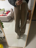 熱風(fēng)休閑褲女冬季新款女士舒適加絨保暖香蕉顯瘦直筒褲 08杏色 L 曬單實(shí)拍圖