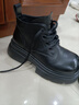 奧古獅登（Agsdon）馬丁靴女冬新款大頭短筒粗跟靴子女英倫風(fēng)工裝短靴 644099 黑 38 曬單實(shí)拍圖