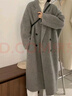 皮爾卡丹灰咖色雙面羊絨大衣女中長(cháng)款韓系寬松羊毛呢外套2025秋冬新款 灰咖色 [純手工縫制] （卡碼拍小，不要拍大） L 建議146-160斤 曬單實(shí)拍圖