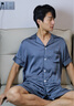 雅鹿睡衣男夏季冰絲短袖短褲兩件套青年學(xué)生夏天套裝男士大碼家居服 NSJYI-2192（涼感冰絲） XL -(建議120-140斤) 曬單實(shí)拍圖