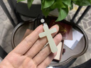黛菲曼和田玉十字架吊墜男女款保平安玉石玉墜玉佩白玉掛墜項鏈 十字架吊墜_尺寸48_30_8MM(黑繩） 曬單實(shí)拍圖