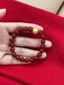 夢(mèng)金園七夕情人節(jié)禮物 黃金轉(zhuǎn)運(yùn)珠 硬金貔貅金珠手串金錢幣福字手鏈 金錢珠-約1.15g-配10MM紅瑪瑙 曬單實(shí)拍圖