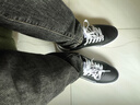 特步男鞋運動(dòng)板鞋男秋冬季休閑皮面防水黑白鞋男平底板鞋男潮流鞋子男 黑 40 曬單實(shí)拍圖