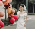 粟茝婚紗新娘主紗魚尾一字肩輕婚紗禮服魚尾緞面白色抹胸長(zhǎng)裙 白色【一字肩魚尾小拖尾婚紗】 均碼 M【推薦100斤左右】 曬單實(shí)拍圖