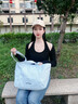 蕉下輕便擴容單肩托特包女百搭挎包通勤上班電腦手提拎包待產(chǎn)包 薄煙藍【小號35L】 曬單實(shí)拍圖