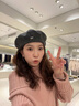 URBAN REVIVO2025春季新款女士簡(jiǎn)約針織貝雷帽UAYA50020 冷灰 均碼 曬單實(shí)拍圖
