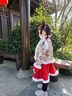 迪士尼兒童拜年服女童中國風(fēng)唐裝漢服加絨加厚公主裙秋冬新年元旦喜慶服 紅色拜年服送頭飾 加厚 140 _適合6歲寶寶重48-56斤 曬單實(shí)拍圖