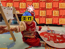 班喜迪男童漢服套裝春裝寶寶周歲禮服嬰兒中式唐裝春秋國風(fēng)兒童喜慶衣服 紅色 90 曬單實(shí)拍圖