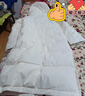 坦博爾羽絨服女長款連帽簡約加厚保暖女士羽絨外套550852J 奶油色 160  曬單實(shí)拍圖