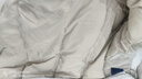 三彩冬款拼接毛絨羽絨服短款立領(lǐng)白鴨絨外套寬松休閑女 咖米色 S 155/80A 曬單實(shí)拍圖