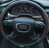 車行合一奧迪方向盤套a4l/a6l/q5l/a3/q5/q3/a6/a4/q7碳纖維真皮翻毛把套 翻毛皮3D壓印+碳纖皮+摩卡棕圓形+奧迪標(biāo) 曬單實(shí)拍圖