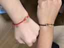 中國珠寶黃金手鏈龍鳳平安扣情侶本命年紅繩手鏈送女友老婆情人節生日禮物 平安扣紅繩手鏈（金重約0.35克） 曬單實(shí)拍圖