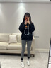 德絨打底褲雙面磨砂秋褲舒適保暖棉褲女可外穿高腰九分褲加絨棉褲 深灰色-(德絨經(jīng)典款)高腰繡字 M小碼【適合80-105斤】 曬單實(shí)拍圖