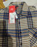 貓人（MiiOW）格子襯衫男士秋季休閑百搭長(cháng)袖襯衣男寬松外套衣服男裝 藍色 XL  曬單實(shí)拍圖