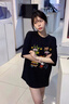 風(fēng)采兔 100%純棉笑臉蠟筆小新卡通休閑可愛T恤女2025款百搭寬松短袖上衣 米灰色 M 曬單實拍圖