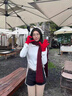 目丸針織毛線手套女2025年秋冬季可觸屏加厚保暖戶外騎行防寒五指手套 紅色 曬單實(shí)拍圖