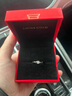 中國黃金（CHINA GOLD）鉑金鉆石戒指女白金求結婚鉆戒教師節禮物送女老師老婆生日實(shí)用 鉑金一吻定情鉆石戒指-刻字 曬單實(shí)拍圖