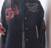 A CHOCK【Achock官方店】美式復古撞色棒球服外套毛巾繡新款飛行員夾克潮 黑色 S 曬單實(shí)拍圖