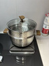 國風(fēng)食品級304不銹鋼湯鍋雪平鍋加厚雙耳家用蒸鍋煮粥鍋燃氣灶電磁爐 雪平湯鍋 24cm 曬單實(shí)拍圖