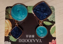 魅迪芬霧霾藍系幾何撞色耳環(huán)925銀針油畫(huà)風(fēng)克萊因藍蚊香盤(pán)耳夾飾女神節 霧霾藍雙色長(cháng)款- 925銀針 曬單實(shí)拍圖