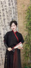 朝韻辭原創(chuàng)漢服【幽竹】武俠俠客刺繡黑紅酷颯古裝日常古風套裝 幽竹套裝上衣+下裙+外衣 護腕腰帶 XL 曬單實拍圖