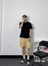 杜小閑美式復(fù)古POLO衫男夏季2024新款短袖潮流翻領(lǐng)半袖休閑上衣寬松體恤 黑色 XL [建議125-145斤] 曬單實拍圖