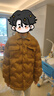 ASK JUNIOR【90白鴨絨】男童羽絨服秋冬裝襯衫領(lǐng)保暖羽絨外套 卡其色 160  曬單實(shí)拍圖