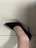 藍晨語(yǔ)依黑色高跟鞋女2025年新款名媛性感金屬尖頭淺口細跟單鞋百搭職業(yè)鞋 黑色 9cm 37 曬單實(shí)拍圖