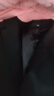 阿悠胖商務(wù)通勤西服套裝修身面試西裝結婚新郎時(shí)尚禮服 黑色 3XL 曬單實(shí)拍圖