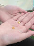 中國黃金（CHINA GOLD）四葉草黃金耳釘女足金金花養耳洞耳飾紀念日生日禮物送女朋友老婆 足金四葉草耳釘【紀念品】 曬單實(shí)拍圖
