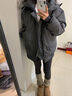 VEOX韓系情侶棉服女2025冬季新款羽棉襖絨服女加厚感小個(gè)子美式復古派 灰色 M :110-130斤 曬單實(shí)拍圖