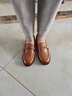 Bata樂(lè )福鞋女2025春商場(chǎng)新款復古英倫風(fēng)牛皮通勤粗跟單鞋ATA32AA5 棕色 37 曬單實(shí)拍圖