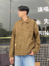 JEEP SPIRIT吉普365g重磅復古美式工裝夾克男春夏季寬松硬漢獵裝休閑外套男 卡其 XL 適合140-160斤 曬單實(shí)拍圖