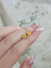 老廟黃金碎碎金耳釘足金圓碎金金耳飾送老婆女友生日七夕節(jié)日禮物 約1.16g（方形） 曬單實(shí)拍圖
