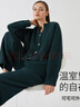 淳度【軟綿綿】半邊絨睡衣女秋冬季加厚開(kāi)衫珊瑚絨家居服冬天套裝 云杉綠 M 曬單實(shí)拍圖